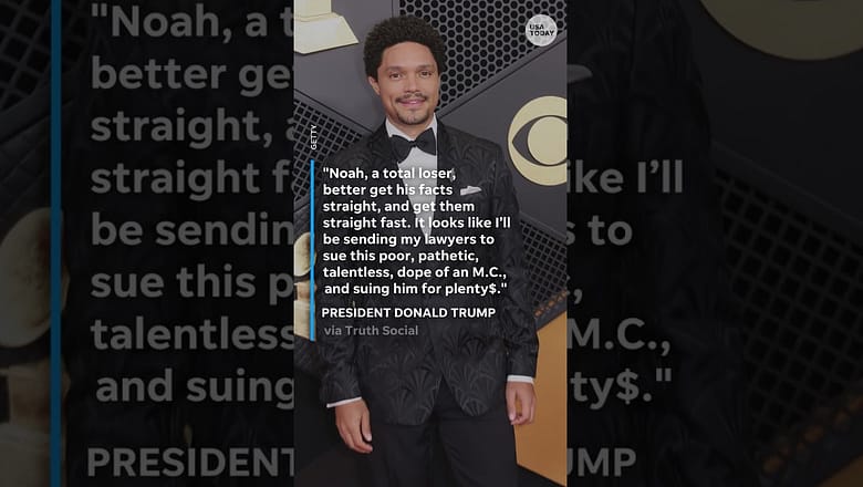 Trump threatens to sue Trevor Noah over Epstein island joke at 2026 Grammy Awards