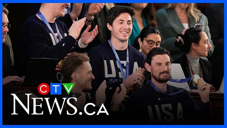 Trump welcomes U.S. men’s Olympic gold-medal winning hockey team to the State of the Union address