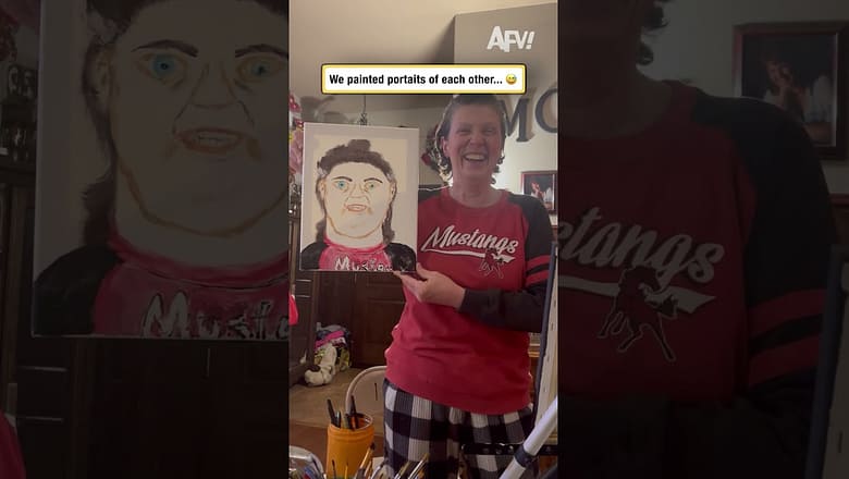 We painted portraits of each other… π