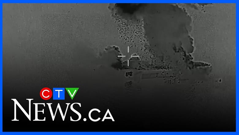 U.S. Central Command video shows Iranian drone carrier up in flames after strikes