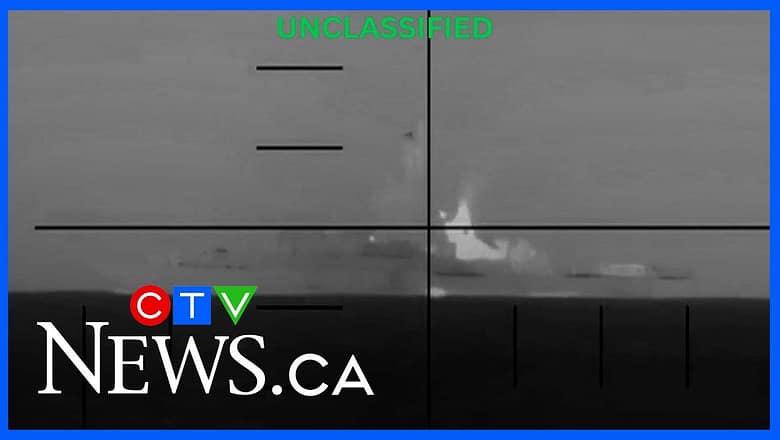 U.S. navy uses torpedo to sink Iranian ship