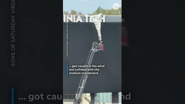 Skydiver crashes into stadium scoreboard