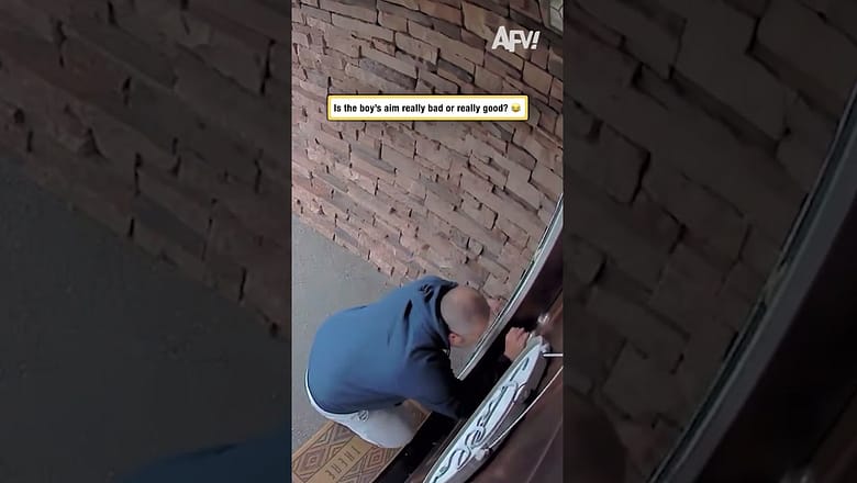Is this boy’s aim really bad or really good? π