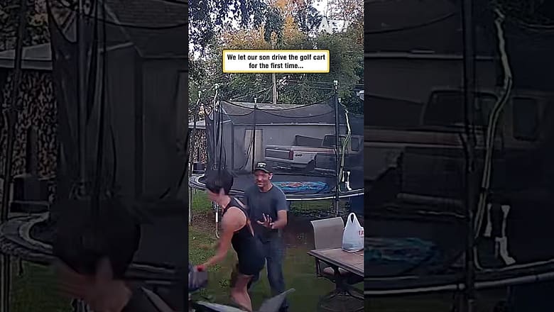 We let our son drive the golf cart for the first time…