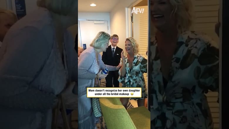 Mom doesn’t recognize her own daughter under all the bridal makeup π