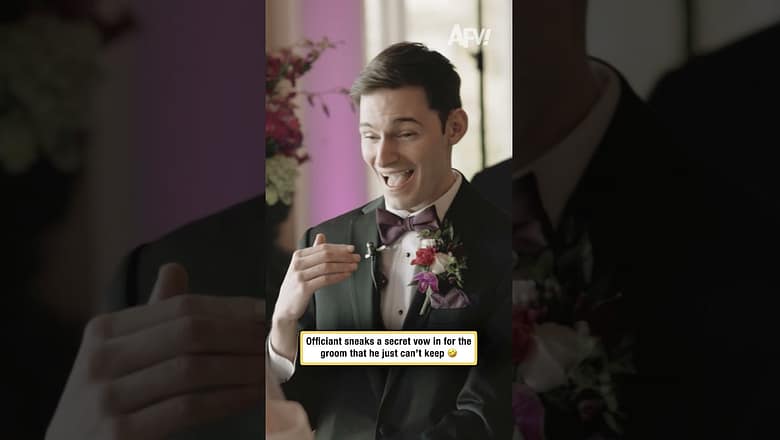 Officiant sneaks a secret vow in for the groom that he just can’t keep ๐คฃ