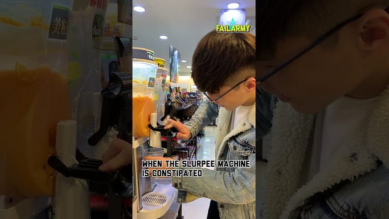 The lengths I’ll go to for a free slurpee #freeslurpeeday #7eleven #messy #food #fail