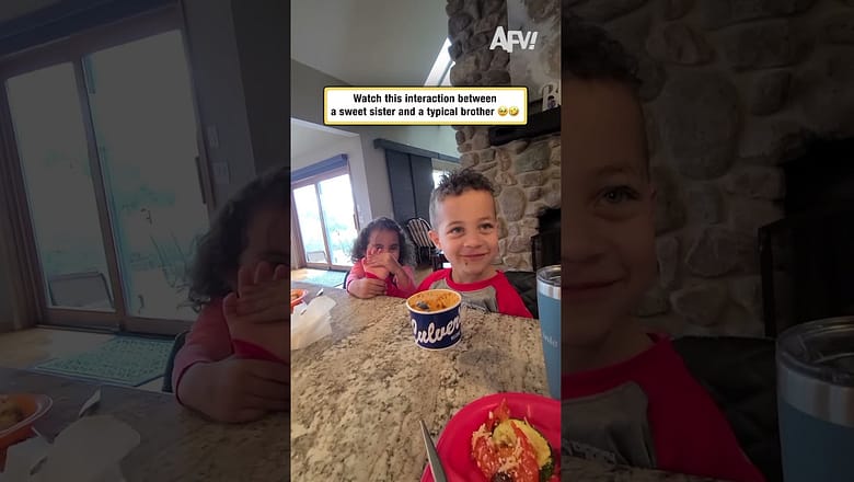 Watch this interaction between a sweet sister and a typical brother 🥺🤣